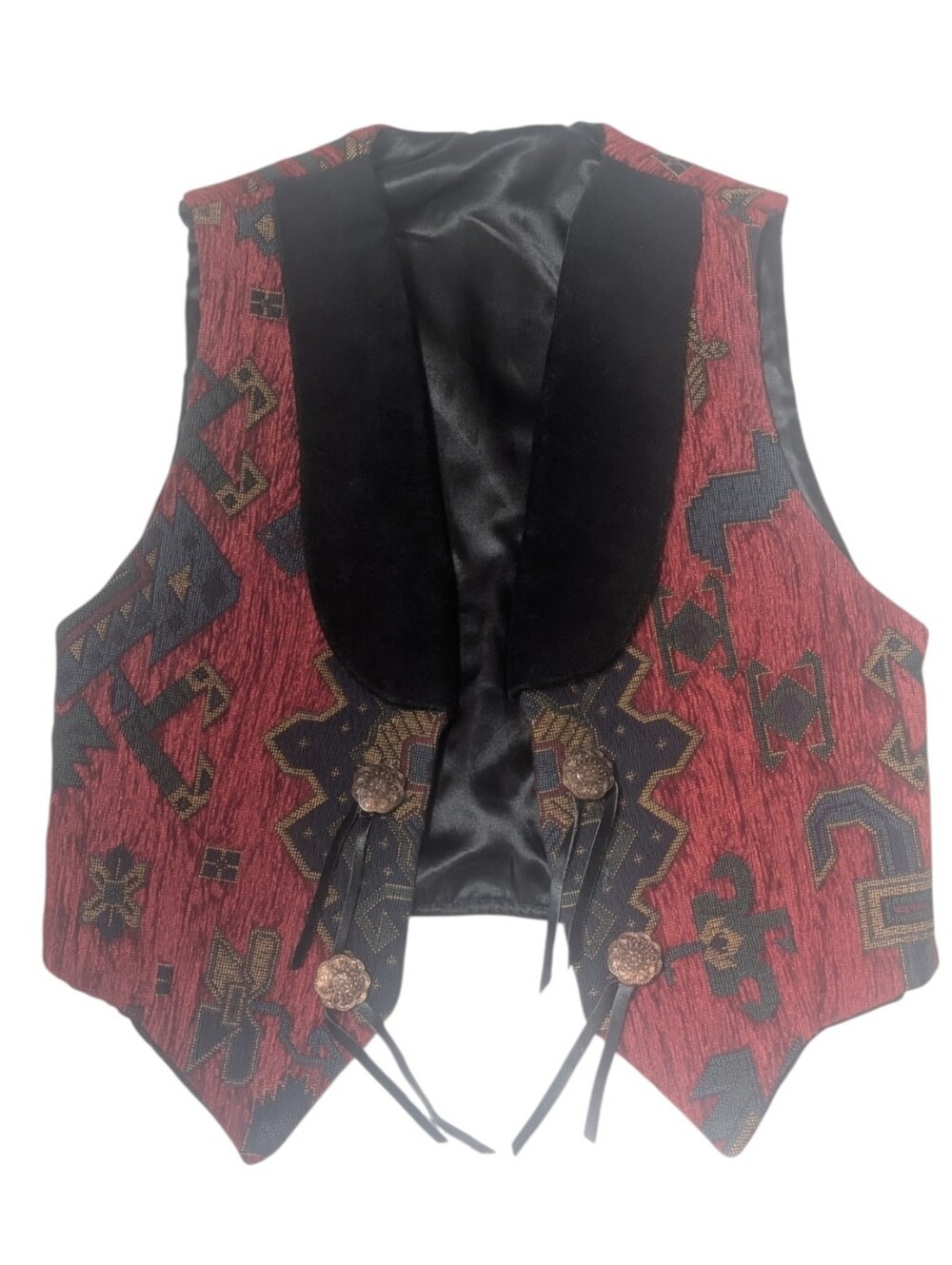 Vintage SUEDE & TAPESTRY Vest